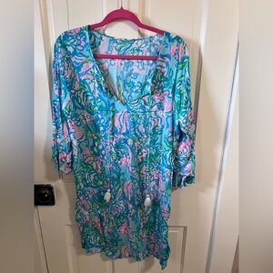 Lilly Pulitzer Anita dress in Aqua La Vista size Large